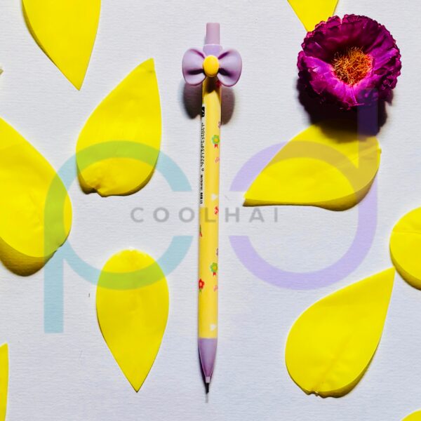 Yellow Purple Bow Pencil