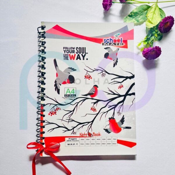 Spiral Unruled A4 Notebook